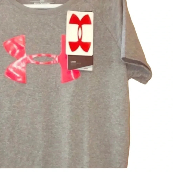 UNDER ARMOUR NWT GIRLS GIRL TOPS SUMMER CASUAL TOP SHIRT GRAY SIZE YMD M MEDIUM - Picture 4 of 4